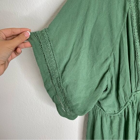 Oneill Wilder Cover Up Green Boho Size Medium - Picture 5 of 6